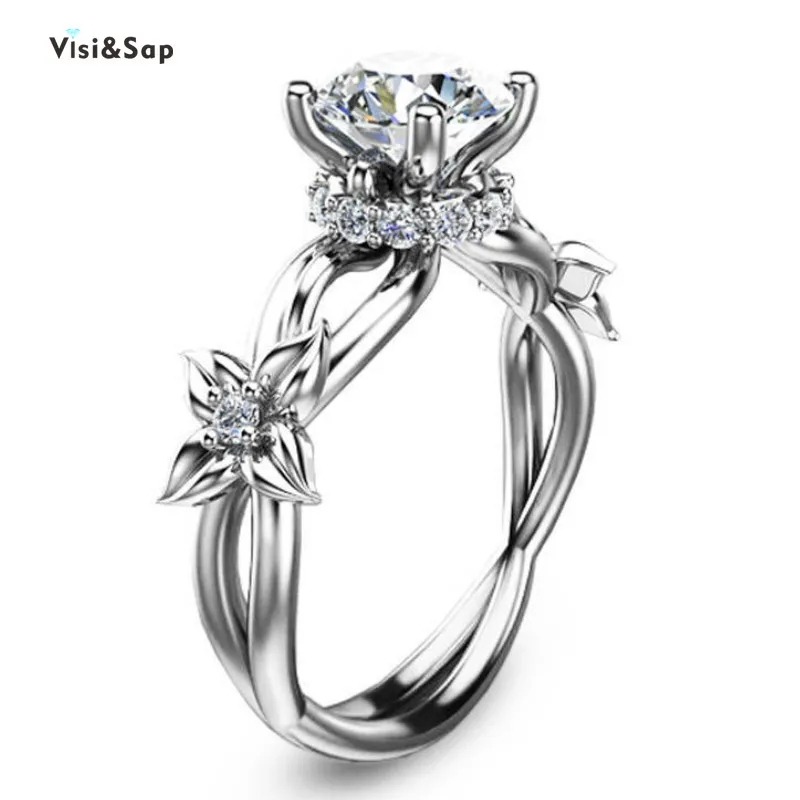 

Visisap Elegant Floral Imitation Crystal Rings for Women Fine Flowers Vine Ring Gifts Trendy Jewelry Female Accessories B2152