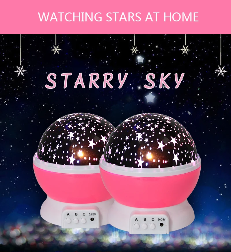 Новинка люминесцентные игрушки романтическое звездное небо Светодиодный Ночник проектор Звездное небо Звезда Луна батарея Usb игрушки на день рождения для детей