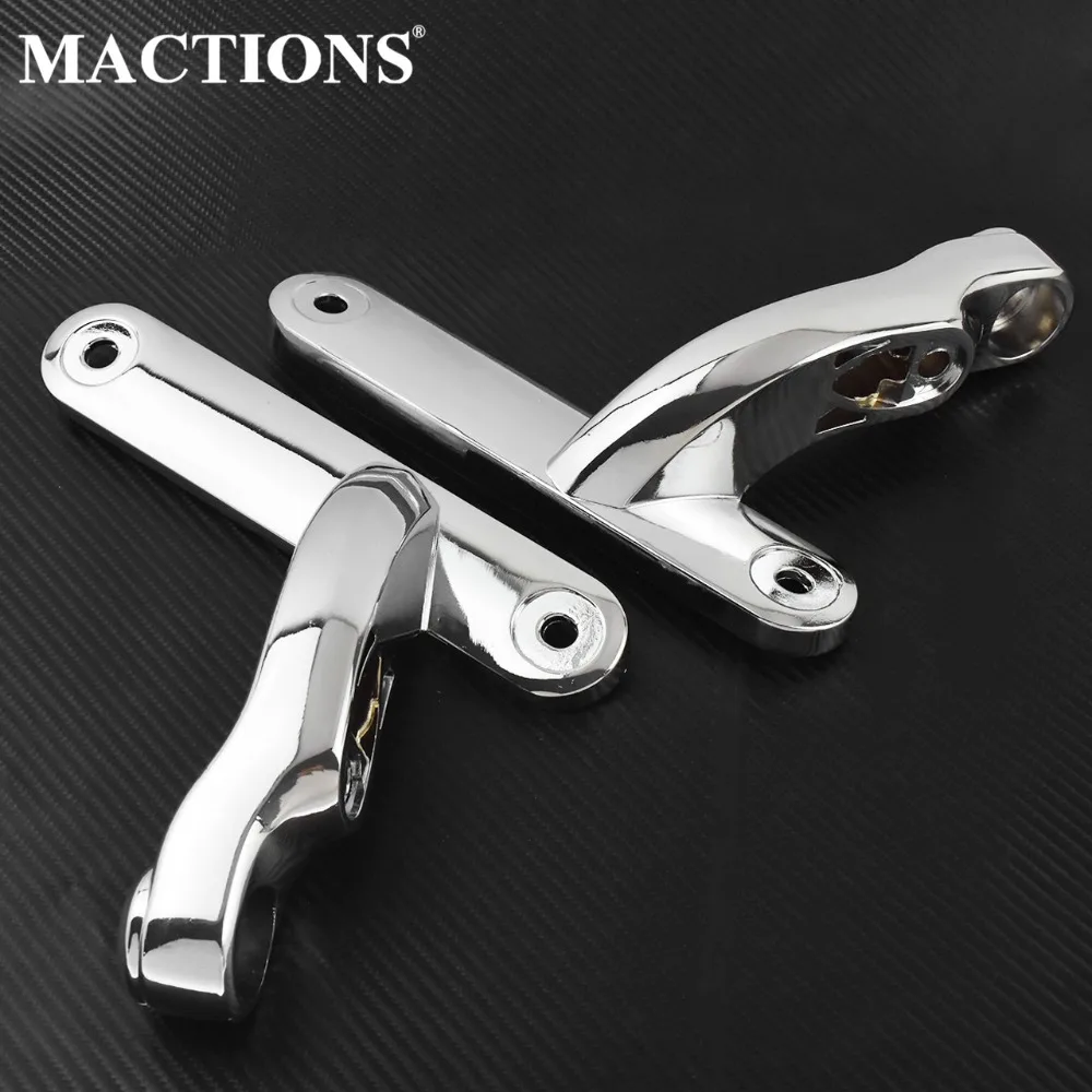 

Chrome Auxiliary Lighting Brackets Aluminum 4.5" 4 1/2" Kit For Harley Touring Street Glide Road King FLHR FLHX 1996-2014 15 16