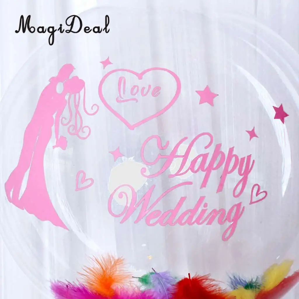 Romantic Happy Wedding Stickers Decal Jumbo Clear Bobo Balloons DIY Decorations