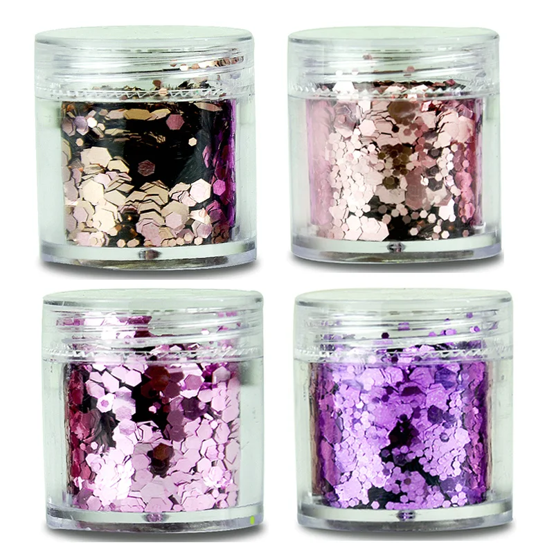 28Color Nail Glitter Tips Iridescent Blue Pink Purple Nail Sequins Powder 10ml Manicure Acrylic UV Glitter Powder Nail Paillette