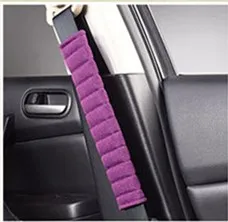 Льняной Автомобильный Ремень Безопасности 27 см длина льняной ремень безопасности автомобиля наплечный коврик дышащий льняной черный бежевый фиолетовый красный ремень безопасности 1 шт - Название цвета: Purple HJ003