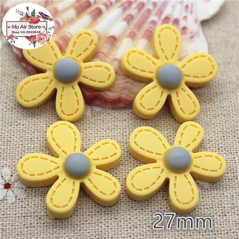 yellow flower Cabochon Flatback craft for Scrapbooking hair bow center