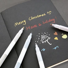 30 pcs/Lot Metallic color micron pen Detailed marking Metal marker for album black paper drawing School Art supplies F614