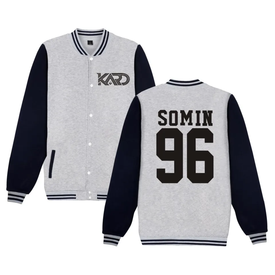 Harga Korea co ed Jaket K pop kelompok K.A.R.D Moombahton EDM KARD SOMIN Fashion Bisbol Seragam Plus Ukuran 4XL