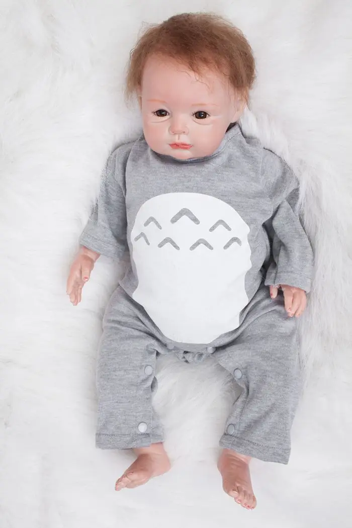 Маленькая кукла для новорожденных мягкая силиконовая Boneca Reborn 21 дюйм настоящая
