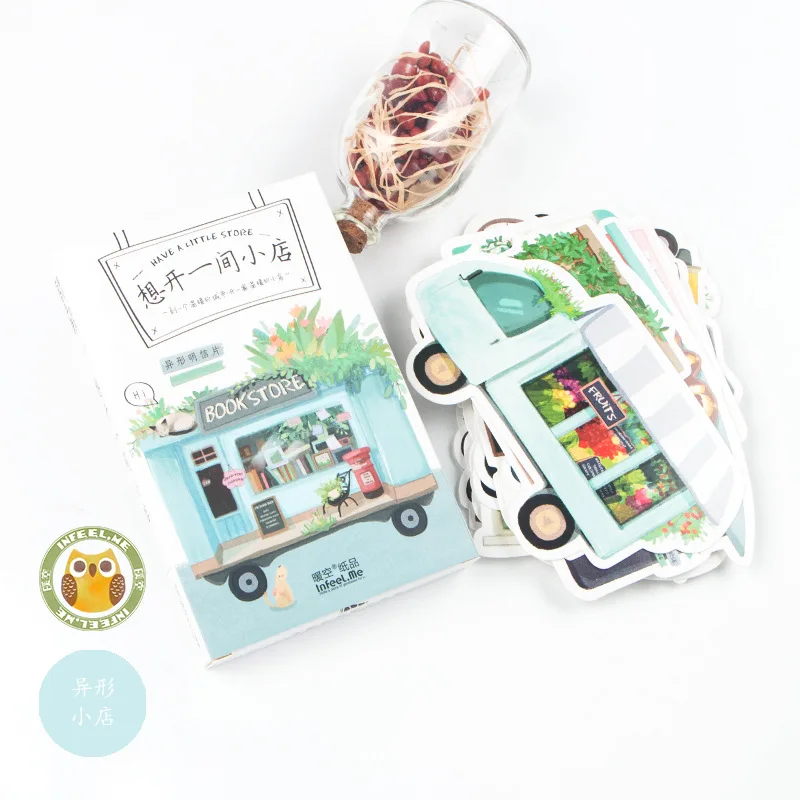 

3 set/1 lot Retro Would like to open a shop Greeting Card Postcards Birthday Bussiness Gift Card Set Message Card W-KP-920