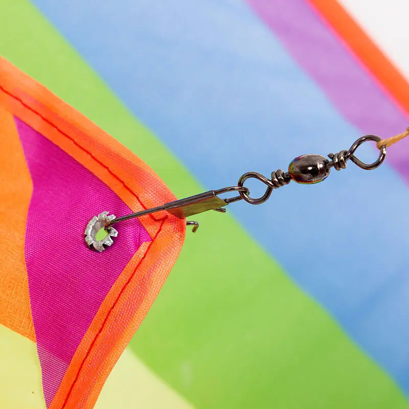 Нейлон Ripstop Wing воздушные змеи Радуга Цвет Треугольники длинный хвост Летающий змей Открытый смешно Для детей игрушка ручкой линии
