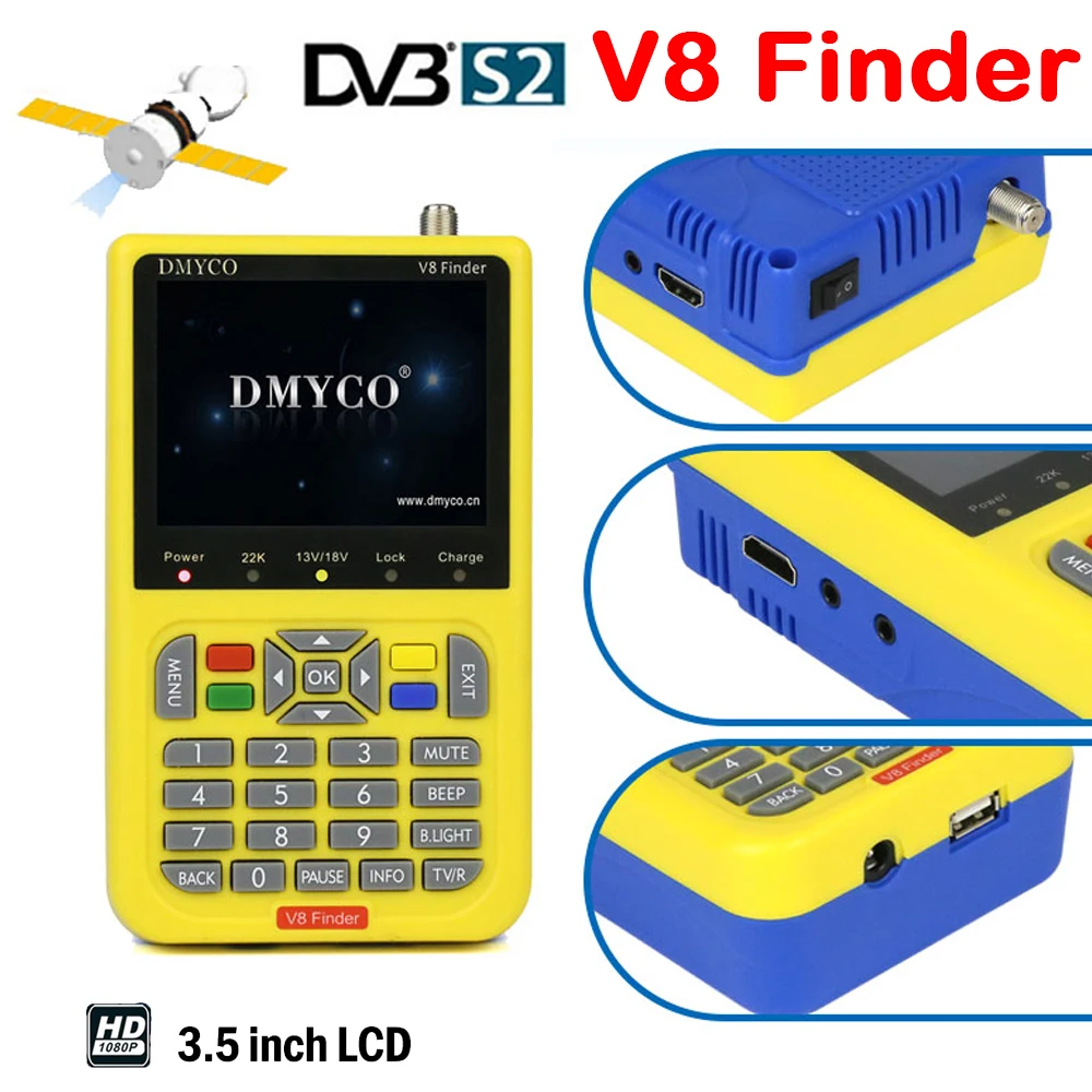 

Full HD satlink satellite Finder DVB S2 DVB S High Definition FTA Digital Satellite Signal MPEG-2 MPEG-4 LCD sat finder Meter
