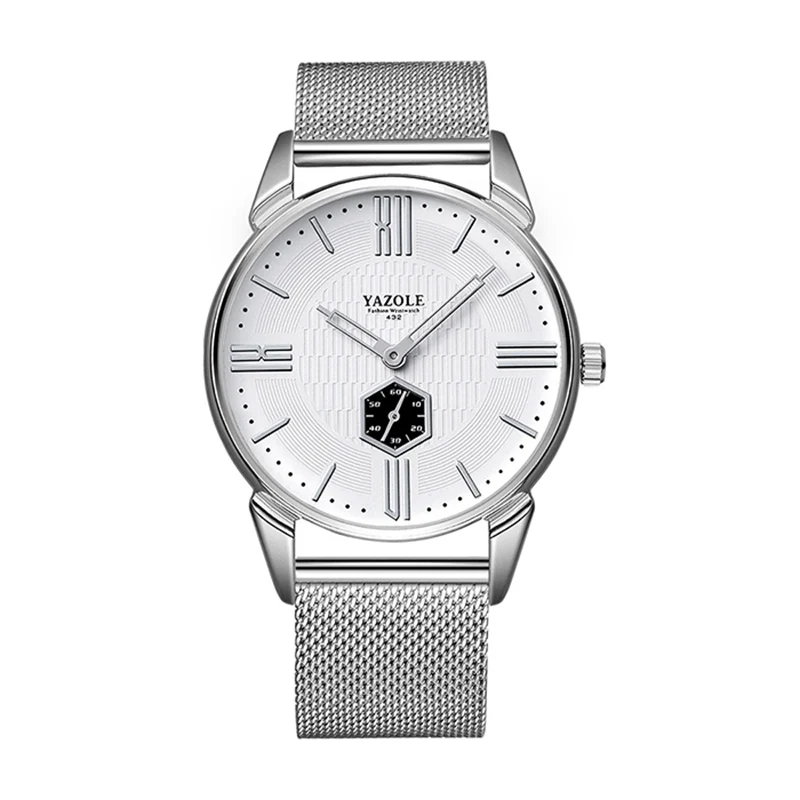 Мужские s часы лучший бренд класса люкс Yazole мужские модные наручные часы мужские деловые часы независимая маленькая секундная стрелка дизайнер - Цвет: Белый
