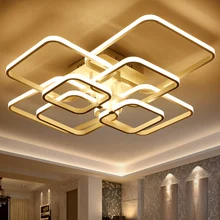Square Circel Rings Chandelier For Living Room Bedroom Home AC85-265V Modern Led Ceiling Chandelier Lamp Fixtures Free Shipping