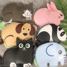 1 шт. кошелек с принтами животных из мультфильмов, панда, слон, кошка, кролик, собака, чехол для ключей для девочек, кошелек, сумка, канцелярская карточка, держатели