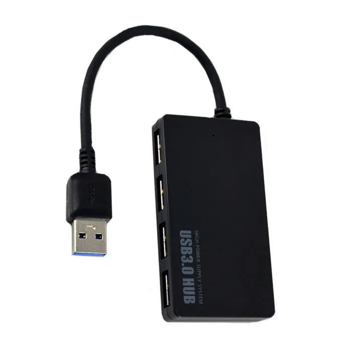 Черный 5 Гбит/с Скорость 4-портовый USB 3,0 концентраторы портативный компактный Usb кабель концентратор адаптер для ПК Lap#4