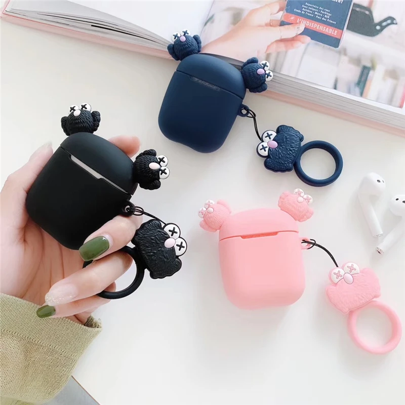 

Cartoon Cute Sesame Street Earphone Case For Apple Wireless Bluetooth Headset Airpods Silicone Earphone Cover Air pods 2 Case