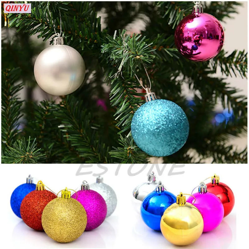 24pcs/lot 30mm Christmas Tree Decor Ball Bauble DIY Xmas Party Wedding Hanging 