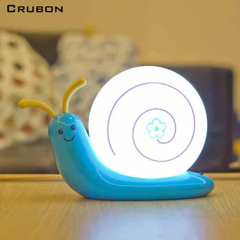 

CRUBON Cute Snail Wireless Wall LED Lamp Decorative Night Light Indoor Room Lamp Rechargeable Light Baby Kids Sleeping Light
