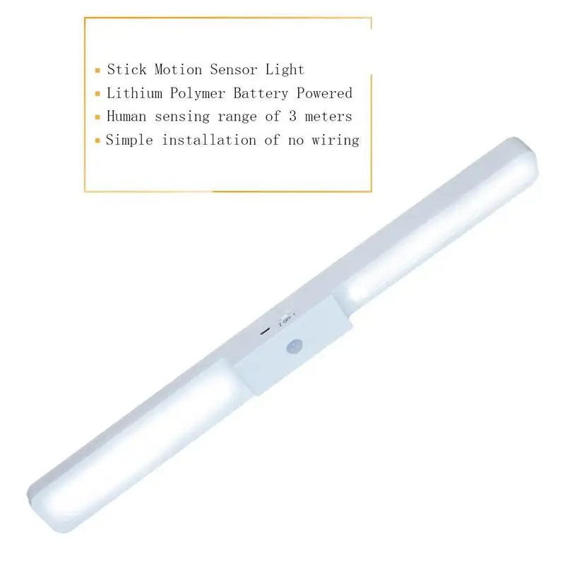 

USB Rechargeable 20 LED Night Light PIR Motion Sensor Cabinet Light Portable Stairs Wardrobe Closet Light DC5V