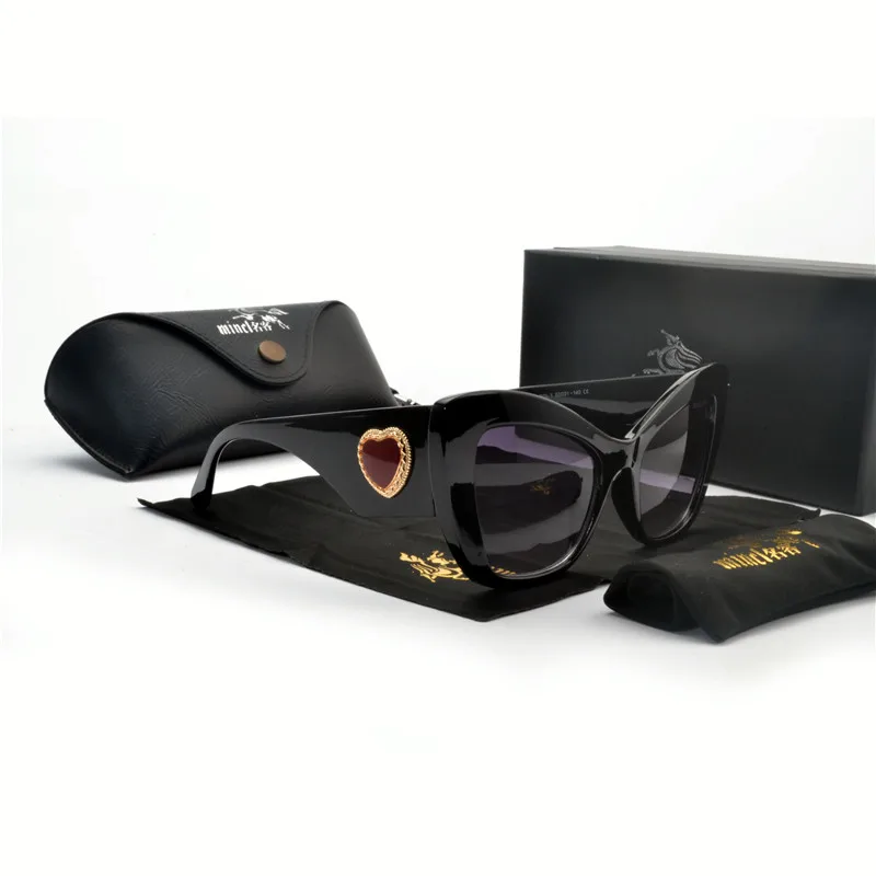 Новые модные женские солнцезащитные очки love, брендовые дизайнерские Винтажные Солнцезащитные очки с большой оправой и бабочкой, Классические кошачьи очки UV400 FML