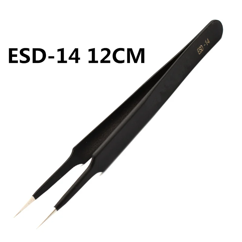 1,5 мм промышленный Пинцет Антистатический пинцет из нержавеющей стали набор инструментов для ремонта мобильных телефонов ESD прецизионный Пинцет ESD10 to ESD15