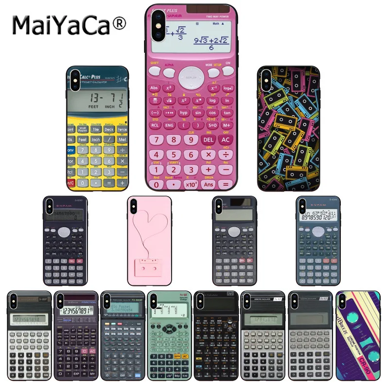

MaiYaCa Retro magnetic tape Calculator Keyboard Black TPU Phone Cover for Apple iphone 11 pro 8 7 66S Plus X XS MAX 5S SE XR
