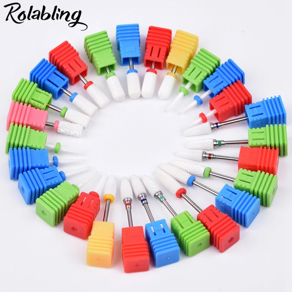  Rolabling Ceramic Nail Drill Bits for Milling Cutters Electric Manicure Pedicure Machine Nail Art R