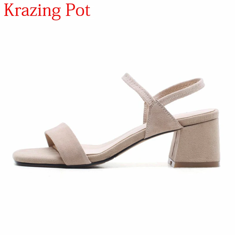 

2018 New Arrival Kid Suede Peep Toe Office Lady Shoes Buckle Straps Concise Preppy Style Wedding Elegant Sweet Women Sandals L04