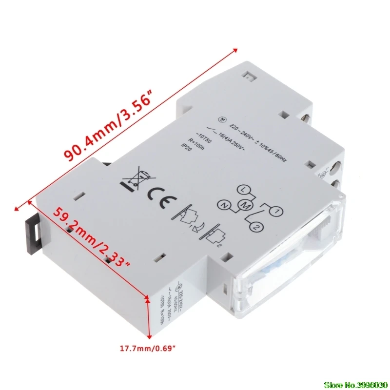 Mechanical 24 Hours Programmable Din Rail Timer Switch Relay 110-240V 16A