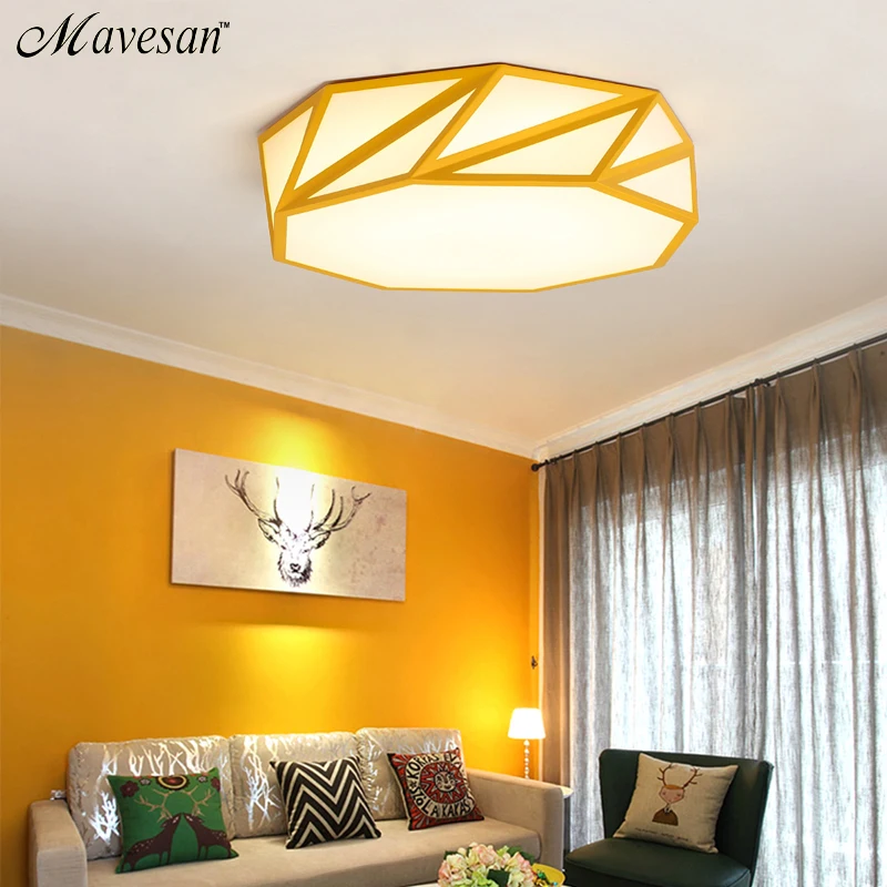 

New White/Pink/Blue/yellow Modern Led Ceiling Lights For Bedroom Studyroom Childrenroom Kids Rom Home Deco Ceiling Lamp