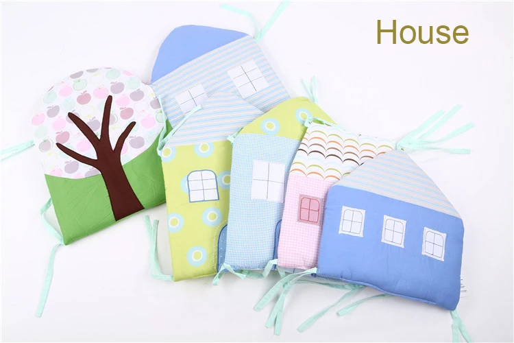 1-12Pc/Lot Infant Crib Bumper Bed Protector Baby Kids Cotton Cot Nursery bedding House bumper for boy and girl