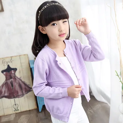 5 цветов; одежда для детей; вязаный кардиган для маленьких девочек; свитер; детская верхняя одежда из хлопка; сезон весна-осень; куртки для девочек - Цвет: Purple