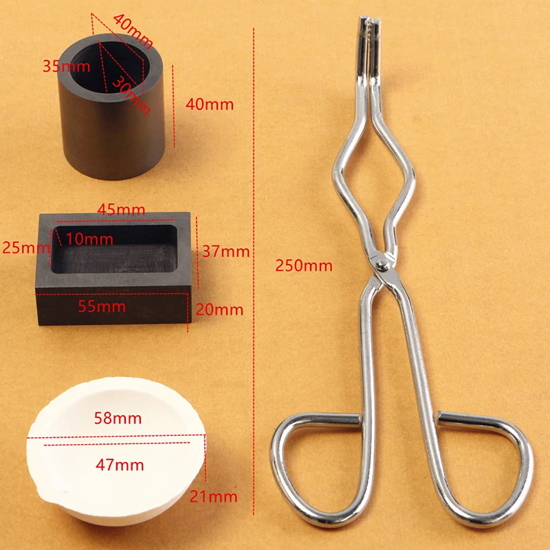 4 шт. графитовый тигель щипцы плавильная чаша печи литье плавильный инструмент