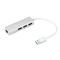 Новое поступление 3-Порты и разъёмы USB 3,0 концентратор гигабитный сетевой адаптер сети LAN конвертер для MacBook Pro/Air l1017 #2