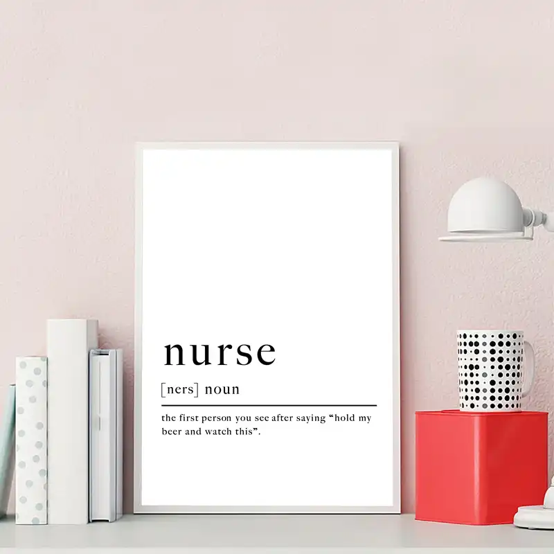 Divertido Regalo De Enfermera Minimalista Arte Enfermera