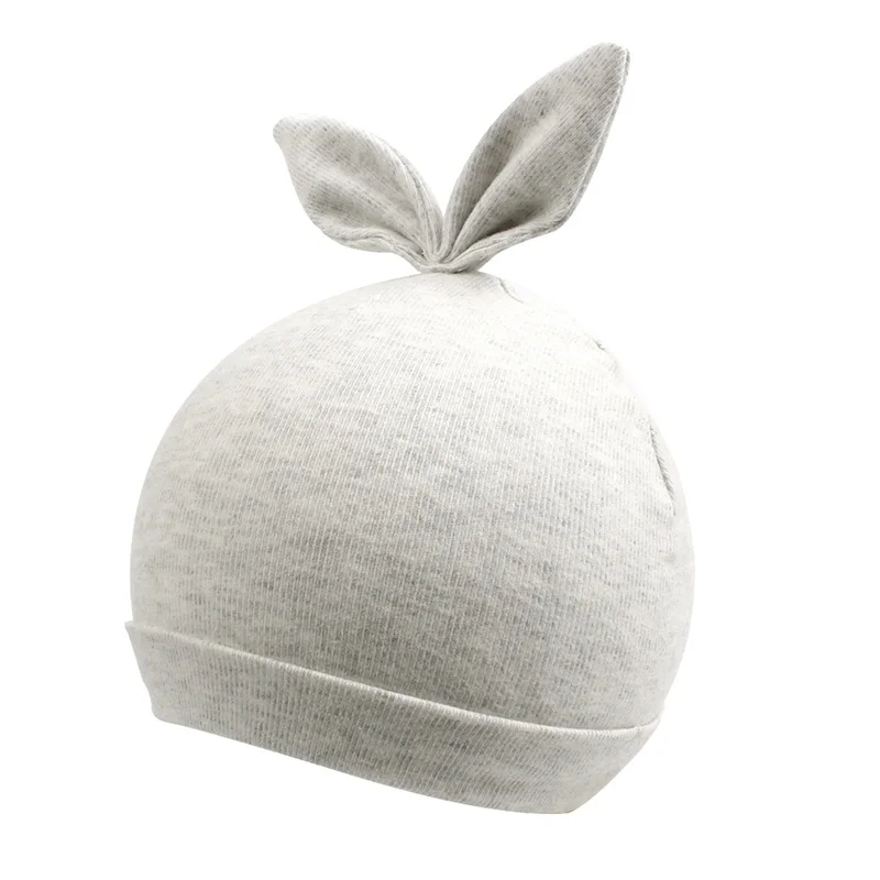 Cute Newborn Baby Beanie Hat Cotton Solid Newborn Boys Hat Bear Rabbit Ears Infant Girls Beanie Newborn Hat Spring Summer  (30)