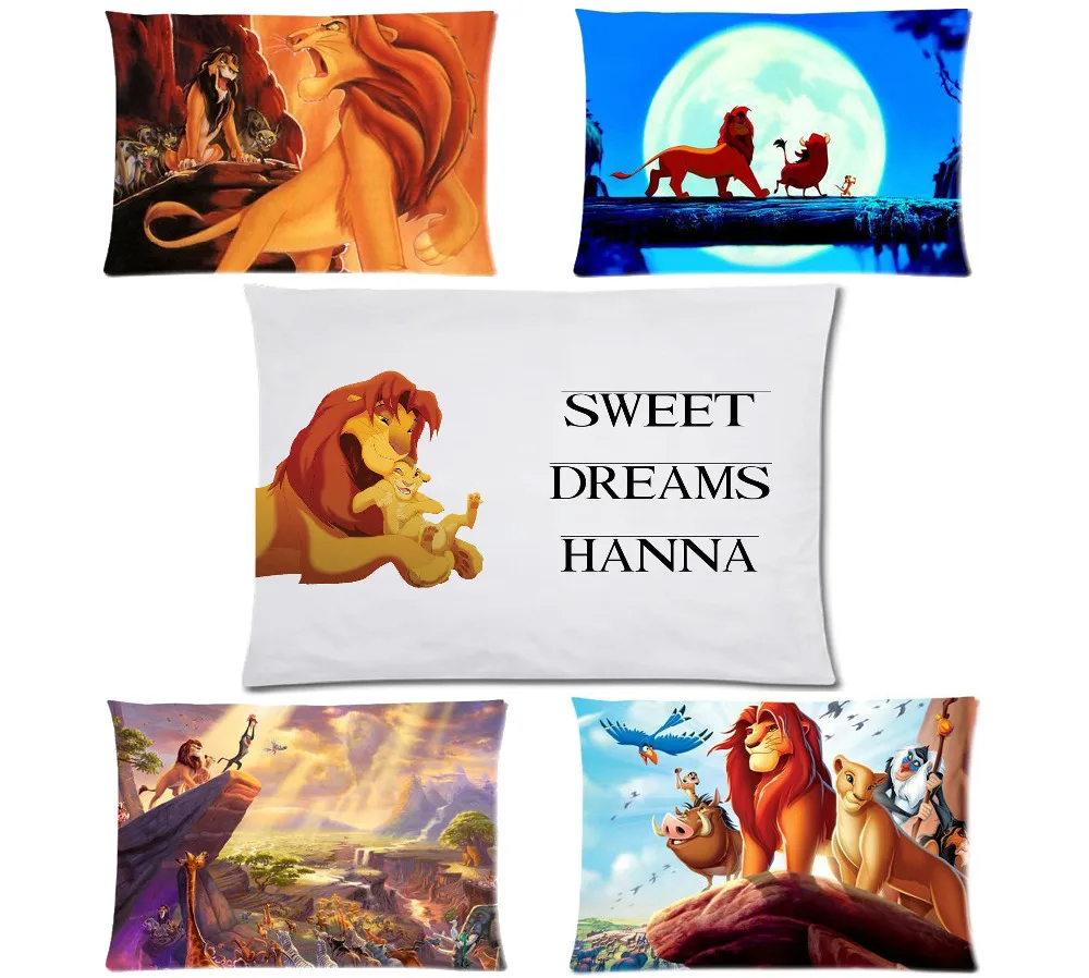 

Popular Personlized Pillowcase Custom The Lion King Pillow Case Cushion Throw Cover Cases Best Gift For Friends Kids