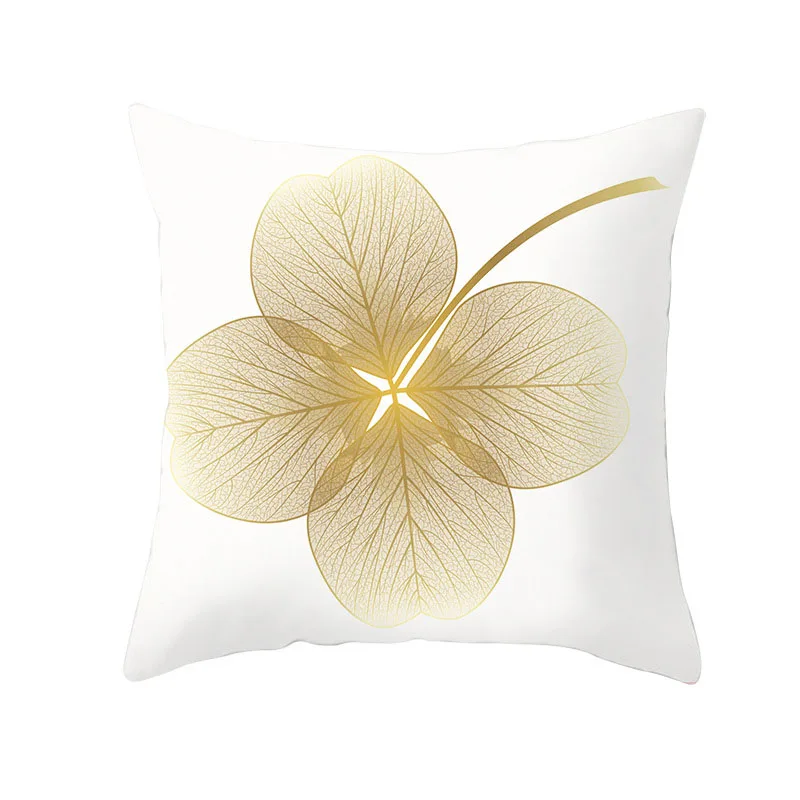 Листья золотой мягкий декоративный чехол для подушки цветы 1 шт полиэстер 45*45 см