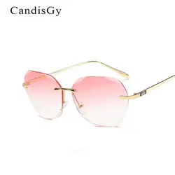 CandisGy Мода 2019 Новый Винтаж солнцезащитные очки для женщин для высокое качество градиент женский без оправы Защита от солнца очк