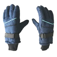 Children ‘s gloves boys and girls winter paragraph cotton velvet thickening warm waterproof cute students outdoor ski gloves