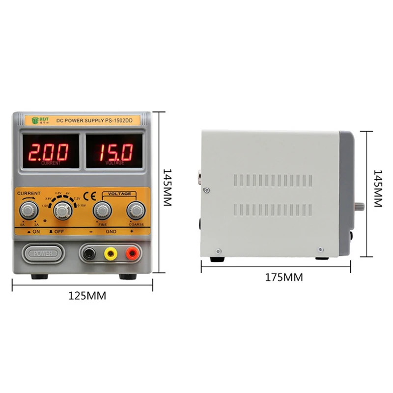 Лучший 1502DD Регулируемый DC Питание 0-2A 15V Цифровой Дисплей телефон ремонт, блок питания постоянного проводящий регулятор постоянного тока