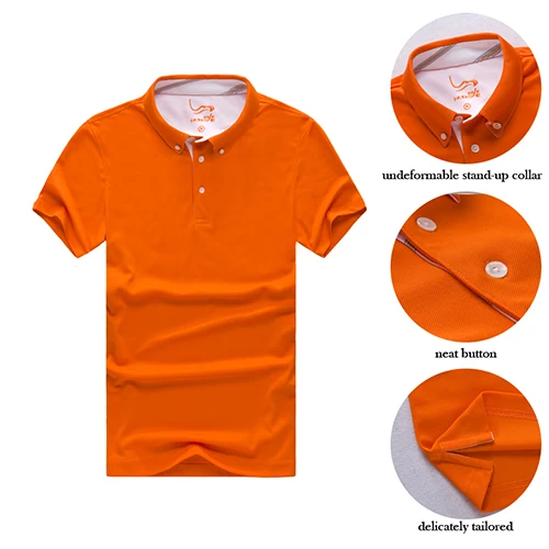 orange color EAGEGOF Мужская рубашка поло с коротким рукавом для гольфа, быстросохнущая одежда для гольфа, Мужская дышащая Спортивная одежда для гольфа, одежда для тренировок - Цвет: orange color