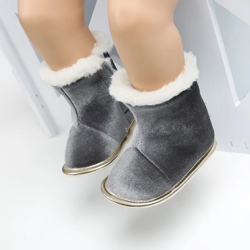 

Winter Baby Boots Solid Bling Boys Girls Shoes Russia Infants Warm Shoes Faux Fur Girls Baby Booties