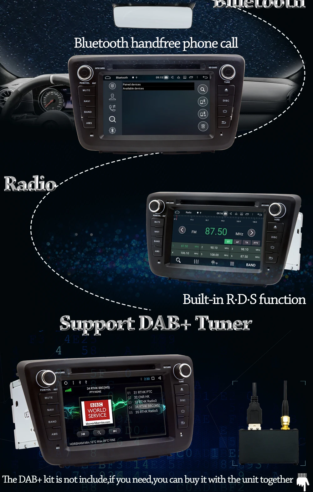 Perfect Owtosin 2 din Android 9.0 Car DVD Radio For Suzuki Baleno 2016 2017 2018 Car GPS Navigation Multimedia Player 4GB RAM 32GB ROM 4