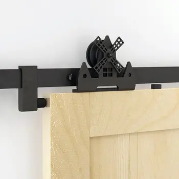 

Windmill Roller Top Mount Sliding Barn Door Hardware Track Kit