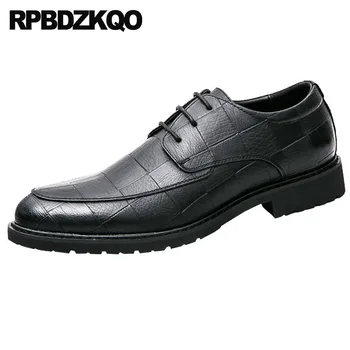 

Designer Black Elevator 2018 Oxfords Prom British Style Lace Up Slip On Spring Party Office Rubber Business Casual Men Shoes