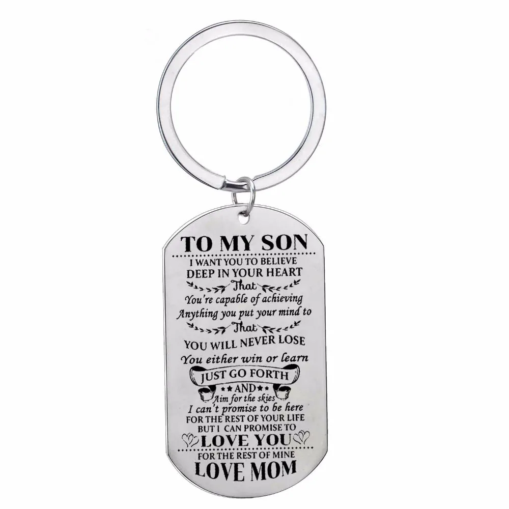 12 шт./лот Dog Tag нержавеющая сталь мама надпись love son брелок я хочу чтобы вы поверили