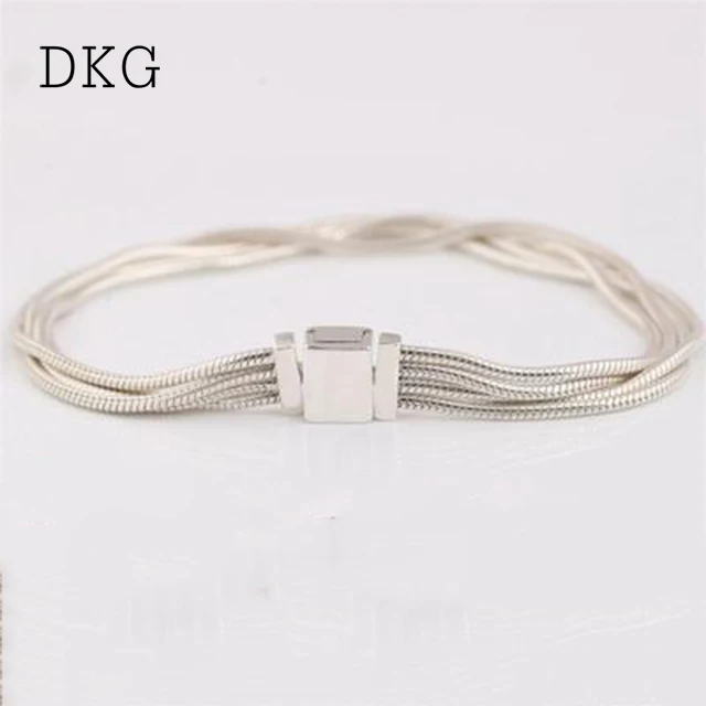 

New Spring 925 Sterling Silver Reflexions Multi Snake Chain Bracelet Fit Reflexions Charm Clip Bracelet for Women DIY Jewelry