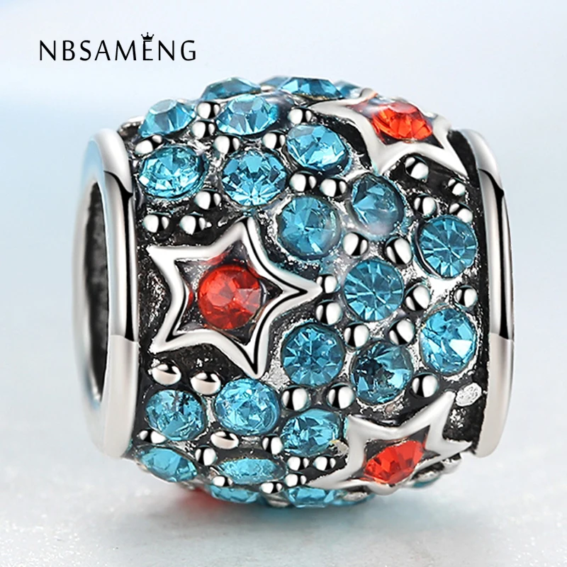 

New Fashion Alloy Bead Charm Full Crystal Star Beads Fit Women Pandora Bracelets & Bangles Necklace DIY Jewelry yw15751