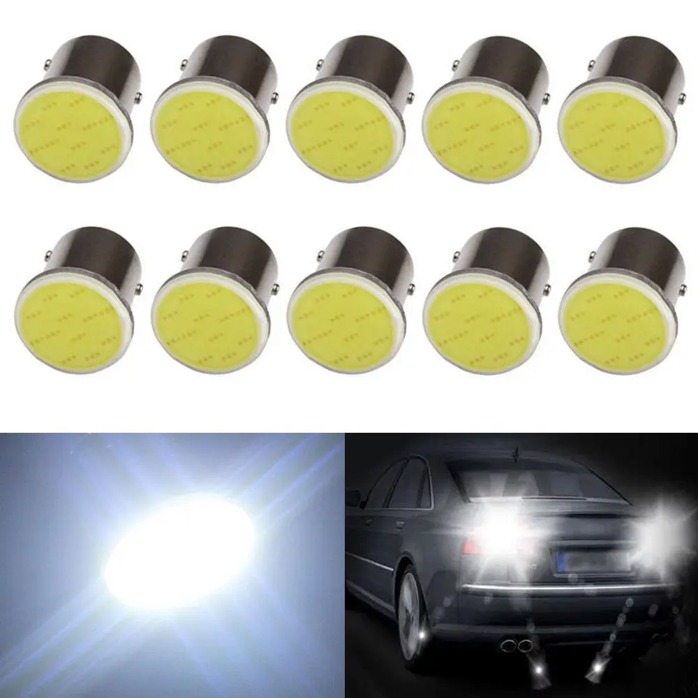 10x12 V 24 V 1156 BA15S P21W 1157 Bay15d P21/5 w COB 12 SMD светодиодные лампы автомобиля указатель поворота Тормозная лампа белый