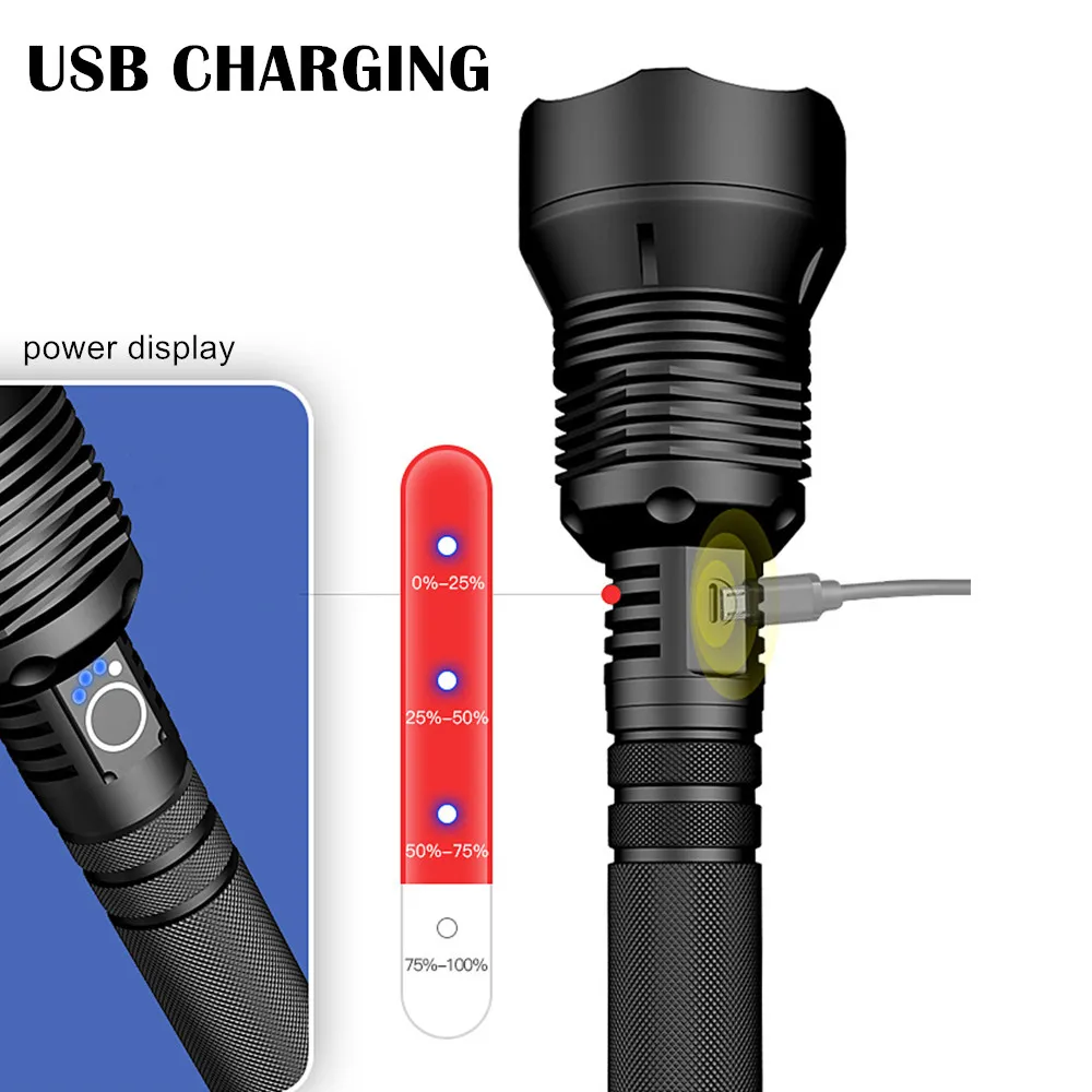 Тактический USB фонарь xhp70.2 мощный фонарик перезаряжаемый Zoom СВЕТОДИОДНЫЙ Фонарь xhp70 18650 или 26650 Аккумулятор для кемпинга