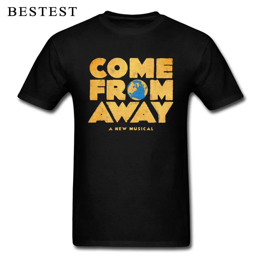 Casual come from away 3087 Printed Short Sleeve Lovers Day Tees Fitted Round Collar 100% Cotton Tee Shirt Men T-shirts come from away 3087 black